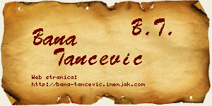 Bana Tančević vizit kartica